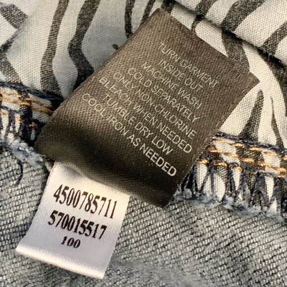 WHBM Blanc Women's Mid Rise Stretch Cropped Flare Blue Denim Jeans Size 8 - Picture 10 of 13